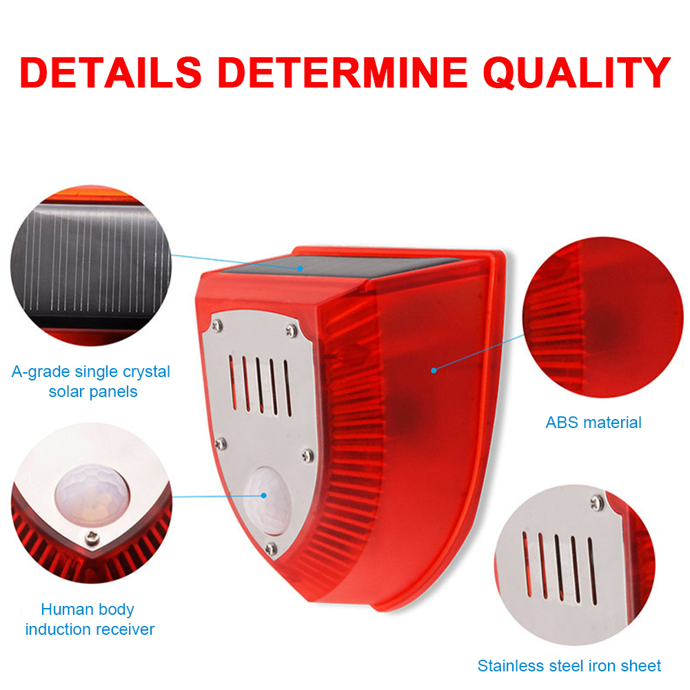 Home Security Yard Sensors - Luce Solare Stroboscopica ad Alto Volume