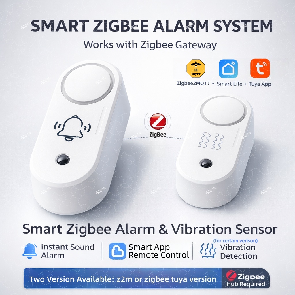 Home Security Options - Allarme sirena Zigbee con rilevamento vibrazioni