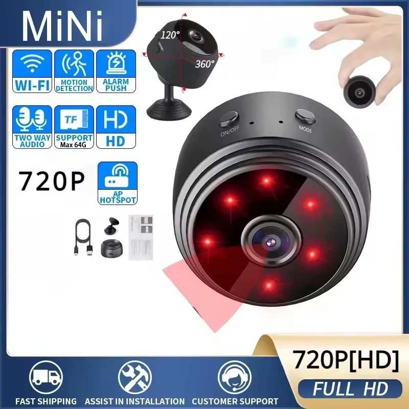 Home Security Monitoring Service - Telecamera WiFi Wireless A9 Mini, Videoregistratore,