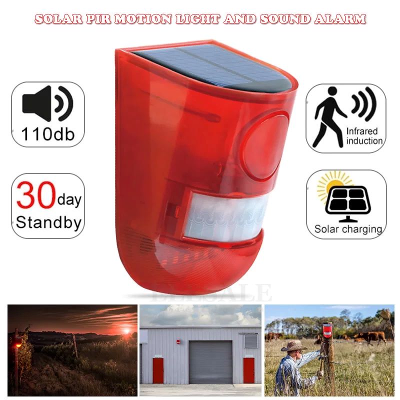 Sim Gsm Alarm - Luce di Allarme Solare Impermeabile con