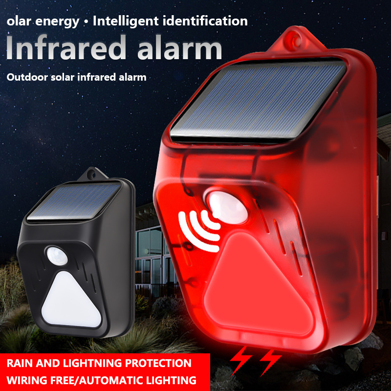 Home Security Yard Sensors - Impermeabile ad energia solare Allarme luminoso