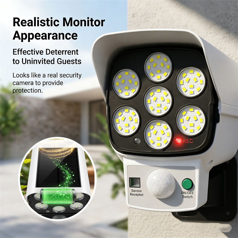Home Security Yard Sensors - Telecamera di Sicurezza Finta a Energia