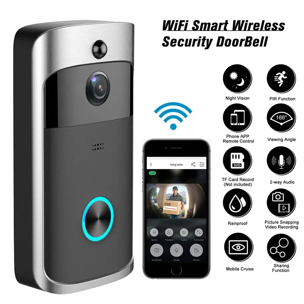 Home Security Monitoring Service - Campanello Wireless WIFI HD 720P per