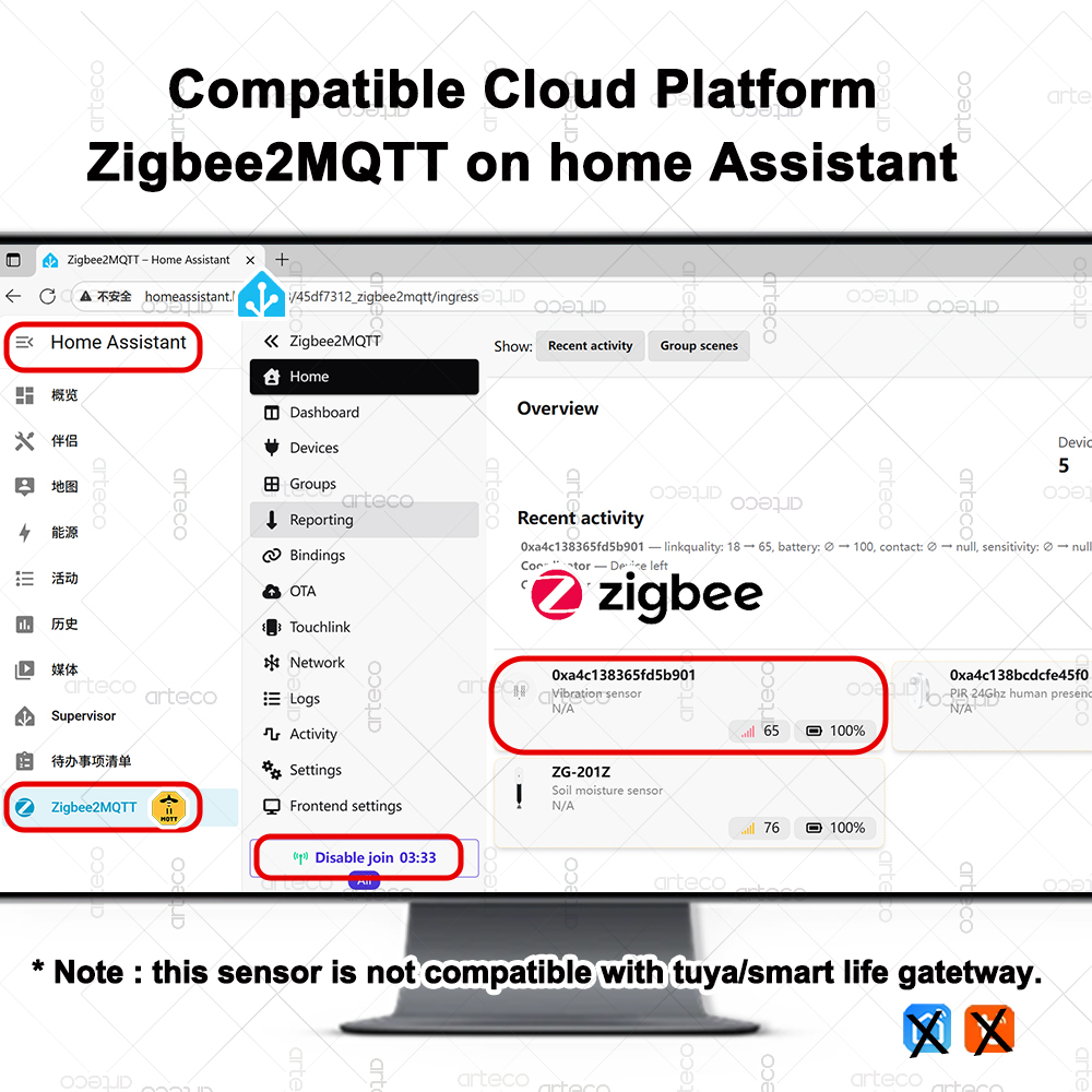 Smart ZigBee 3.0 Sensore di vi - Home Security Home Assistant recensione e prezzo