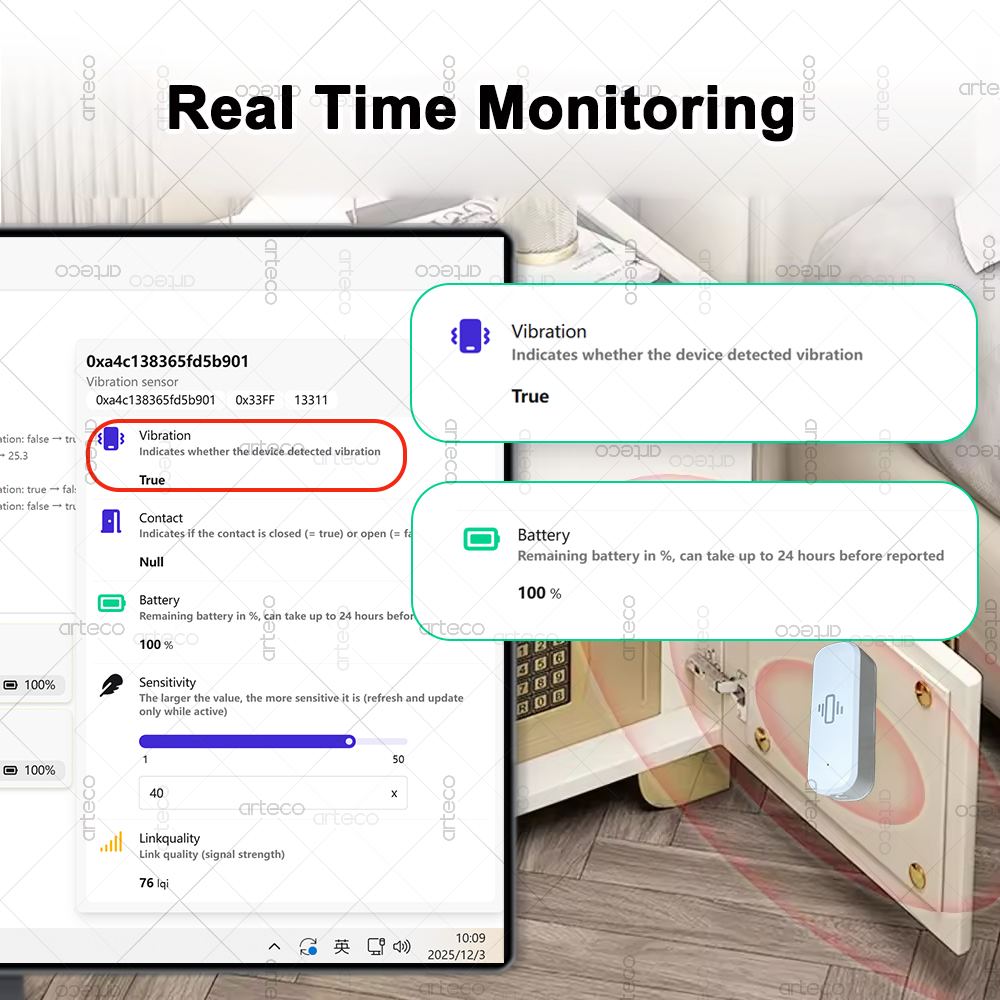 Smart ZigBee 3.0 Sensore di vi - Home Security Home Assistant recensione e prezzo